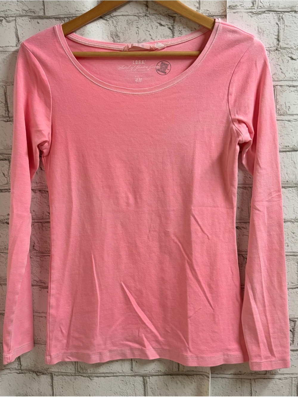 H&M Pink Long Sleeve Crewneck Neck Tee